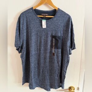 NWT Michael Kors Navy Short Sleeve Linen Tee
